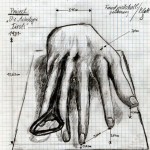 humanoider fund, zeichnung 2, stubaital 1985, arteologie, dr. arkadasch